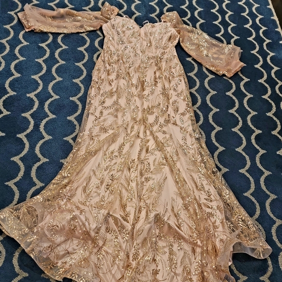 Blush pink Marmaid dress never worn size 18 ...for evening, wedding, etc - Picture 4 of 8